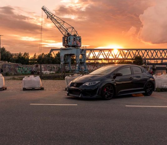 Fototour am Billhafen inkl. spontanem Autoshooting honda civic type r billhafen sonnenuntergang 01