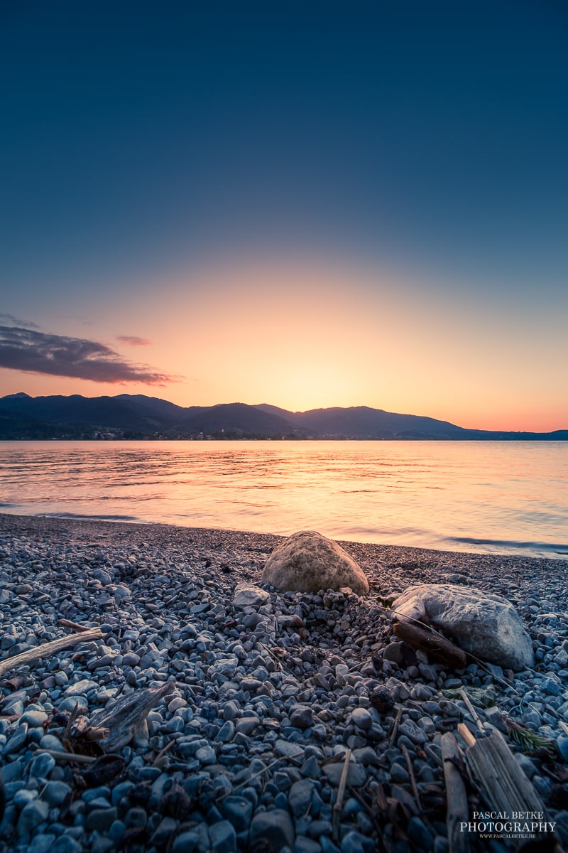 Sonnenuntergang in Kreuth am Tegernsee in Bayern