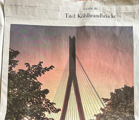 Die Zeit veröffentlicht mein Bild der Köhlbrandbrücke Die Zeit Artikel über die Hamburger Köhlbrandbrücke